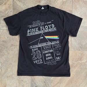 Pink Floyd Dark Side Prism Ticket Graphic T Shirt Vintage Concert Tee Large